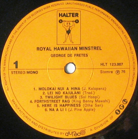 télécharger l'album George de Fretes - Royal Hawaiian Minstrel