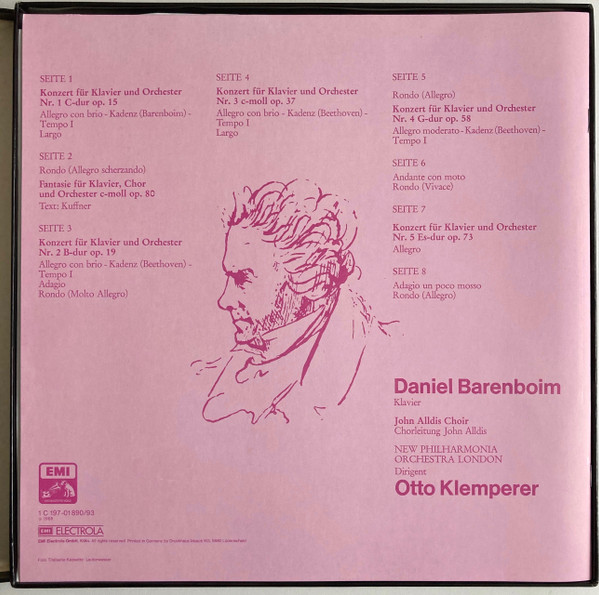 Album herunterladen Beethoven Daniel Barenboim Otto Klemperer - Die Fünf Klavierkonzerte Chorfantasie