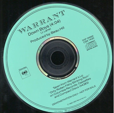 Warrant – Down Boys (1989, CD) - Discogs