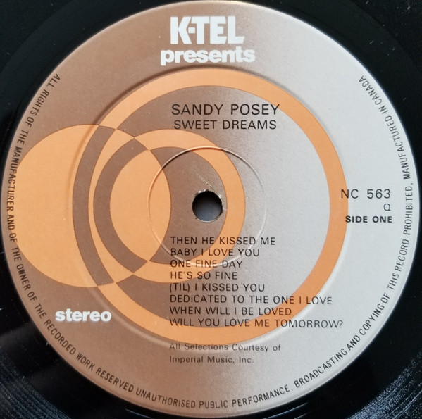 Sandy Posey – Sweet Dreams (1982, Vinyl) - Discogs