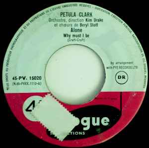 Petula Clark - Alone Why Must I Be album cover