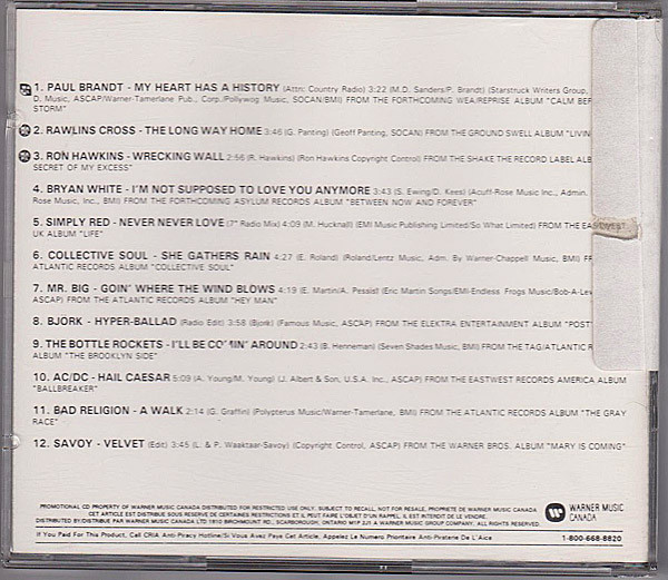 télécharger l'album Various - Warner Music Canada March 1996 Vol 278