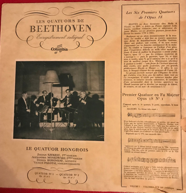 lataa albumi Hungarian String Quartet, Beethoven - String Quartets Volume One No 1 In F Major Op 18 No 1 No 2 In G Major Op 18 No 2