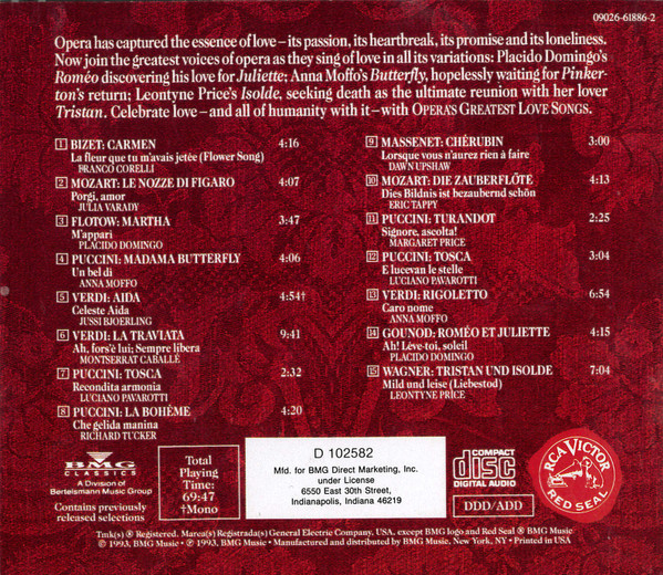 ladda ner album Various - Operas Greatest Love Songs