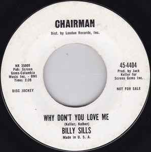 Billy Sills - Why Don't You Love Me / (I Know) I'll Love You More Tomorrow album cover