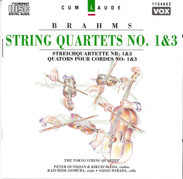 Brahms / The Tokyo String Quartet – String Quartets: No. 1 In C