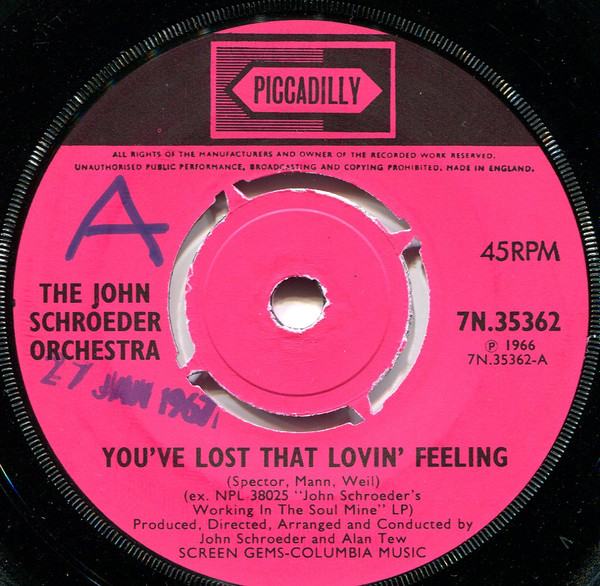 The John Schroeder Orchestra – You've Lost That Lovin' Feeling 