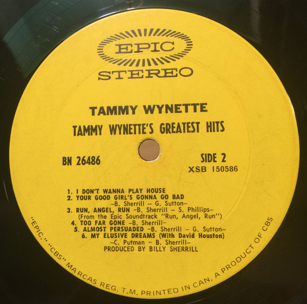 Tammy Wynette - Tammy's Greatest Hits | Epic (BN 26486) - 4