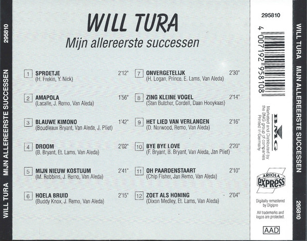 télécharger l'album Will Tura - Mijn Allereerste Successen