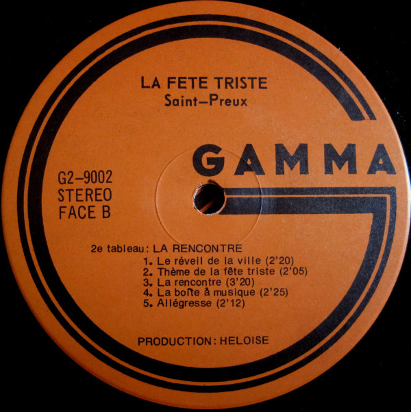 Saint-Preux - La Fête Triste | Gamma (G2-9002) - 5