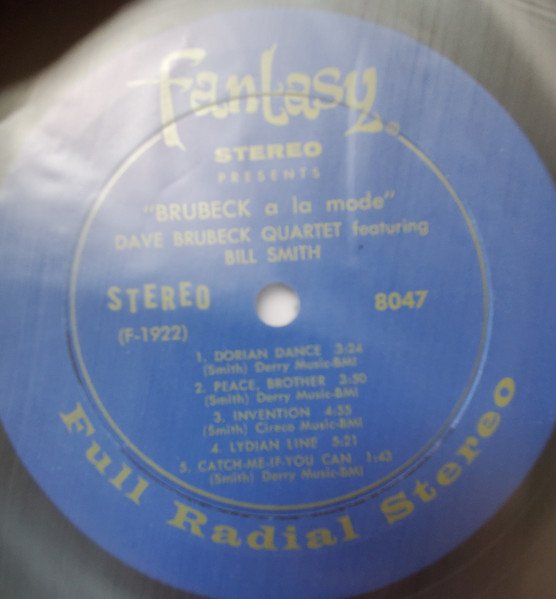 Brubeck – A La Mode (1962, Blue Translucent, Vinyl) - Discogs
