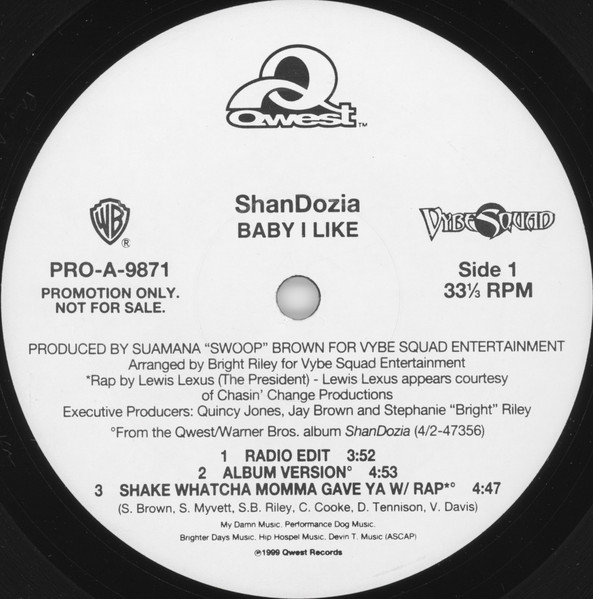 ShanDozia – Baby I Like (1999, Vinyl) - Discogs