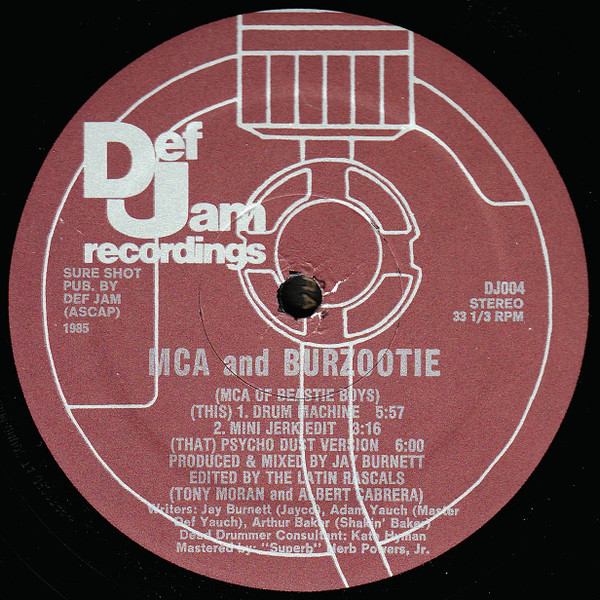 MCA & Burzootie – Drum Machine (1985, Vinyl) - Discogs