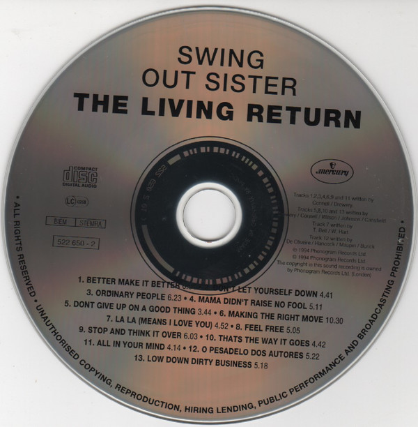 lataa albumi Swing Out Sister - The Living ReturnLive At The Jazz Cafe