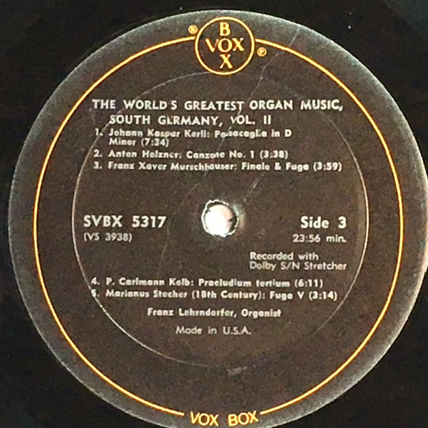 lataa albumi Franz Lehrndorfer - A Survey Of The Worlds Greatest Organ Music Volume II South Germany