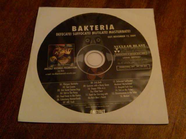 lataa albumi Bakteria - Defecate Suffocate Mutilate Masturbate