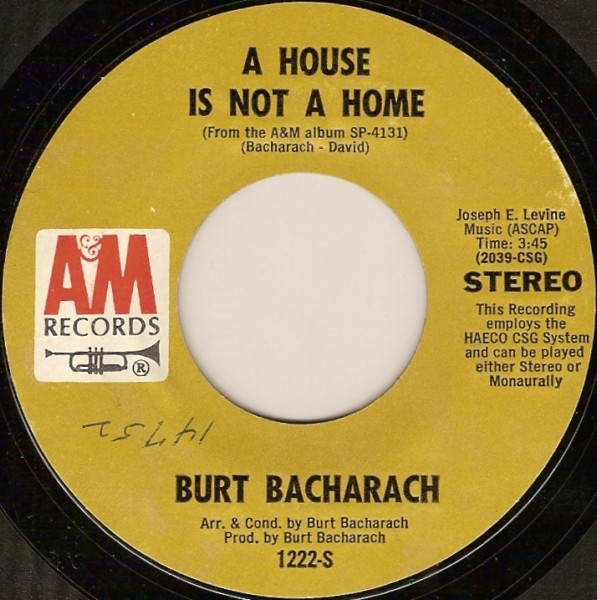 Burt Bacharach – A House Is Not A Home (1970, Vinyl) - Discogs