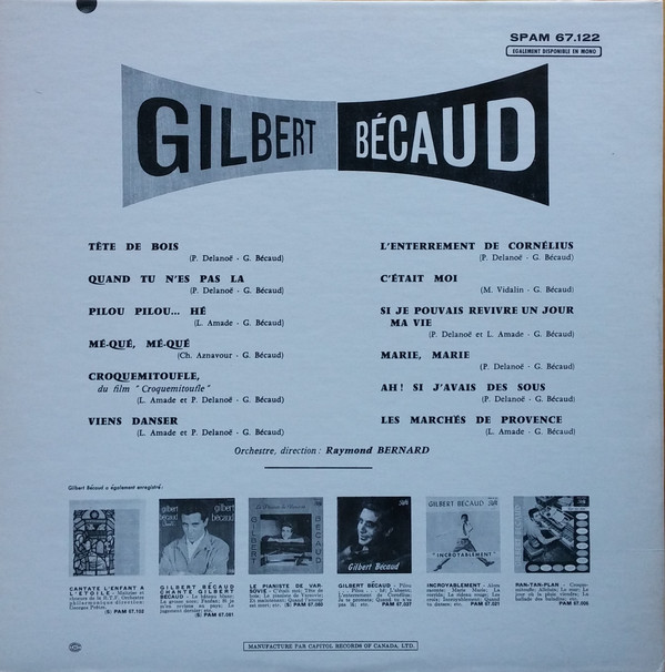 Gilbert Bécaud - Gilbert Bécaud | Pathé (SPAM 67.122) - 2