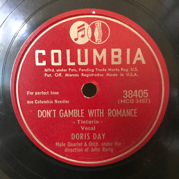 COLUMBIA 38405 プロモ Doris Day 78rpm Don´t Gamble with Romance/I