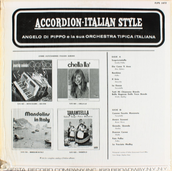 télécharger l'album Angelo Di Pippo E La Sua Orchestra Tipica Italiana - Accordion Italian Style