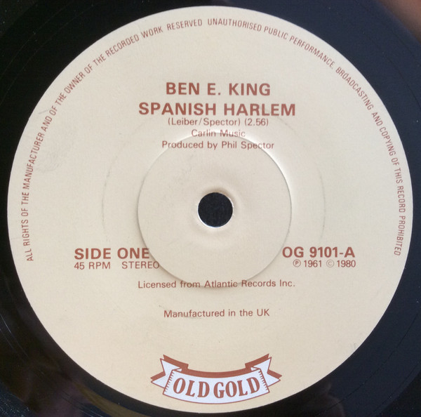 Ben E. King – Spanish Harlem / Stand By Me (1980, Vinyl) - Discogs