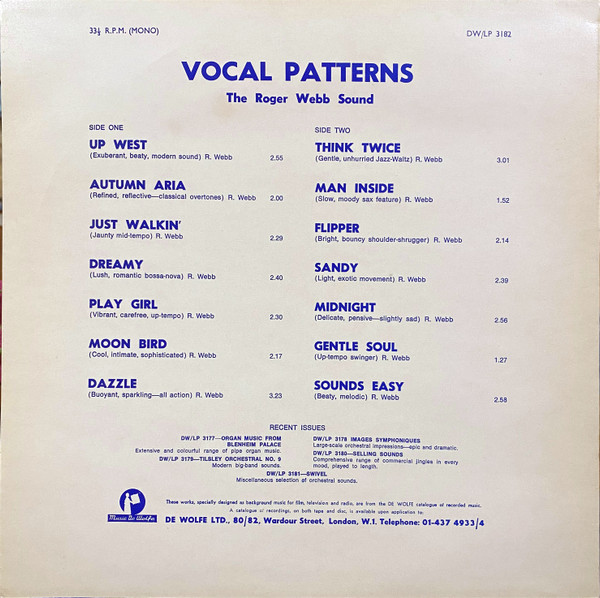 lataa albumi The Roger Webb Sound - Vocal Patterns