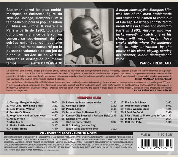 télécharger l'album Download Memphis Slim - Live In Paris 27 Mai 1961 album