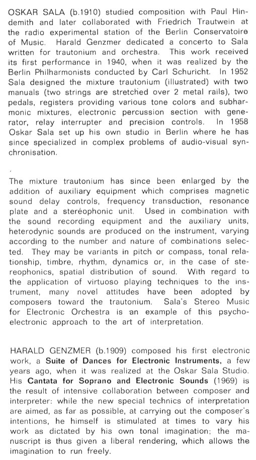 Oskar Sala / Harald Genzmer - Électronique Et Stéréophonie (Musique Spatiale) | Erato (STU 70633) - 8