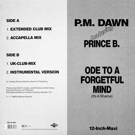 télécharger l'album PM Dawn Featuring Prince B - Ode To A Forgetful Mind Its A Shame