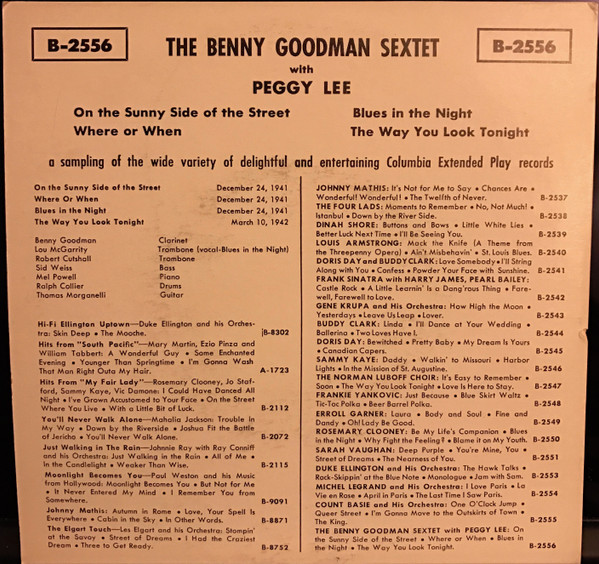 télécharger l'album Benny Goodman Sextet - On the Sunny Side of the Street