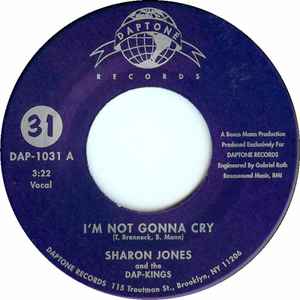 Sharon Jones & The Dap-Kings - I'm Not Gonna Cry / Money Don't Make The Man album cover