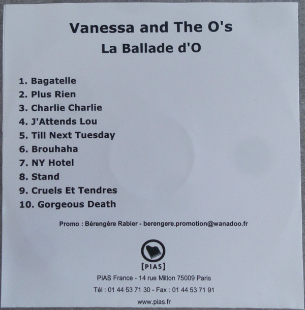 descargar álbum Vanessa And The O's - La Ballade DO