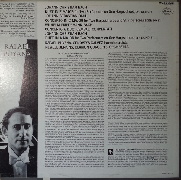 last ned album Rafael Puyana - Music For Two Harpsichords