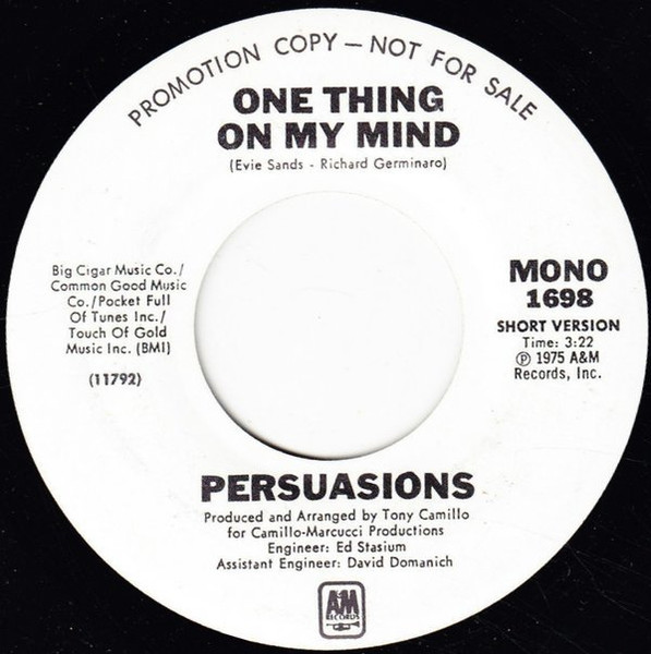 Persuasions – One Thing On My Mind (1975, Vinyl) - Discogs