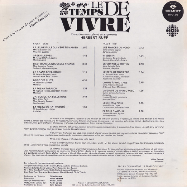 last ned album Various - Le Temps De Vivre
