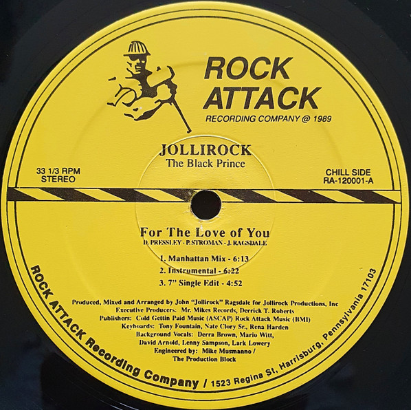 Jollirock – For The Love Of You (1989, Vinyl) - Discogs