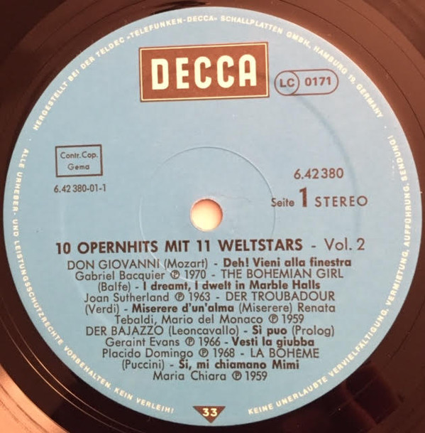 baixar álbum Various - 10 Opern Hits Mit 11 Weltstars Vol2
