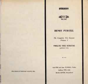 Henry Purcell - The Complete Trio Sonatas Volume I - Twelve Trio Sonatas album cover