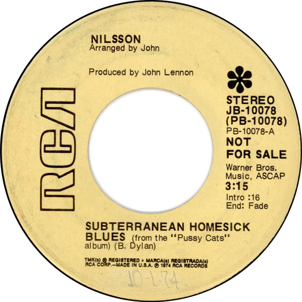 Harry Nilsson – Subterranean Homesick Blues / Mucho Mungo Mt. Elga