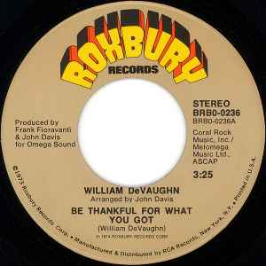 William DeVaughn - Be Thankful For What You Got album cover