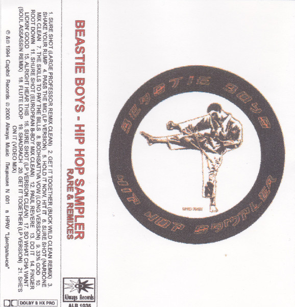 Beastie Boys – Hip Hop Sampler. Rare & Remixes (2000, Cassette 