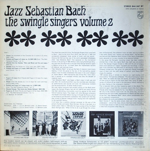 baixar álbum The Swingle Singers - Jazz Sebastian Bach Volume 2