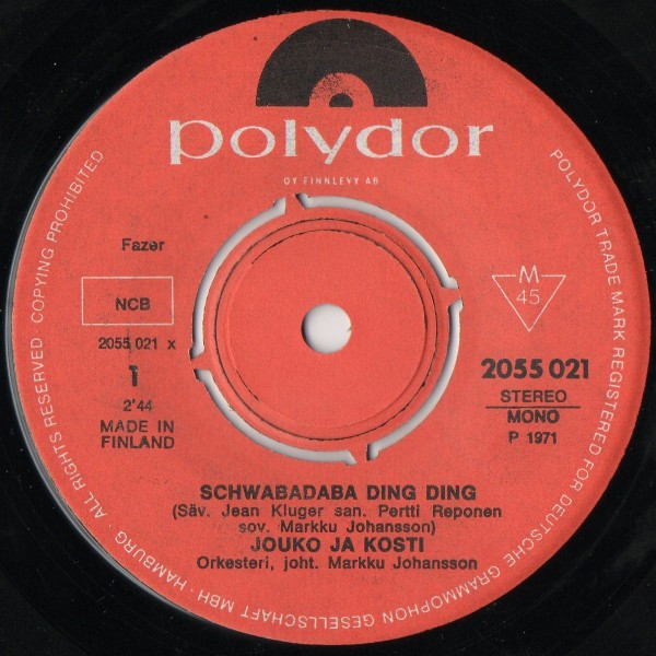 Jouko Ja Kosti – Schwabadaba Ding Ding / Lyhyt Hetki Vaan (1971, Vinyl) -  Discogs