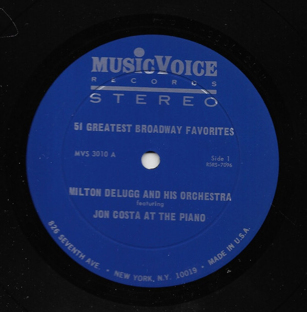 télécharger l'album Milton DeLugg And His Orchestra Featuring Jon Costa - 51 Greatest Broadway Favorites