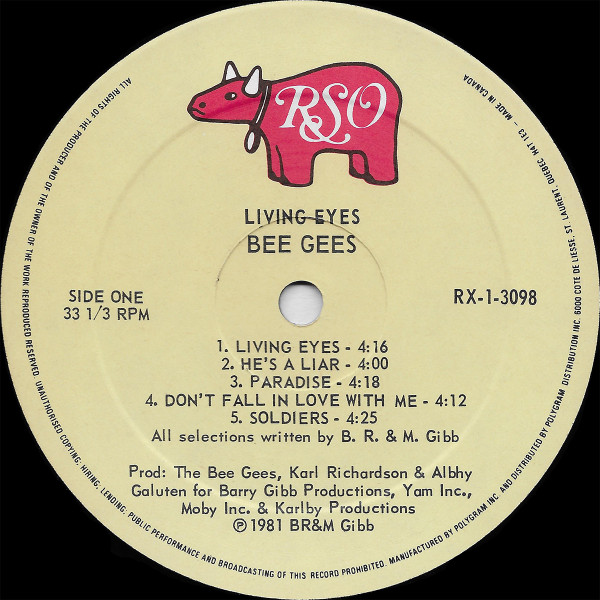 Bee Gees - Living Eyes | RSO (RX-1-3098) - 4