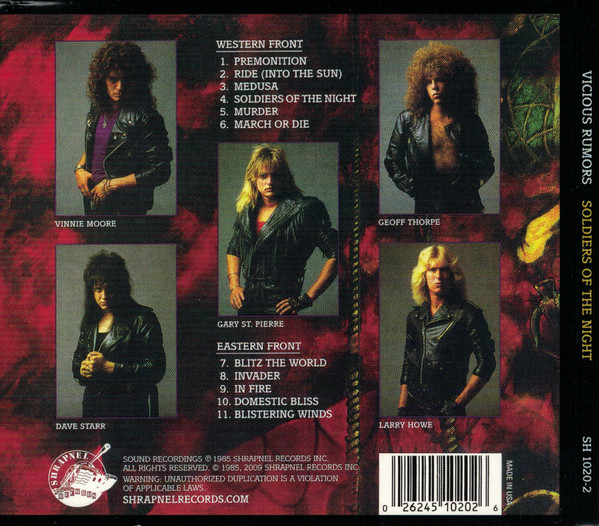 Vicious Rumors - Soldiers Of The Night | Releases | Discogs