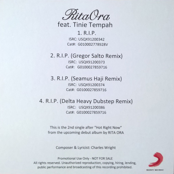 télécharger l'album Rita Ora Feat Tinie Tempah - RIP