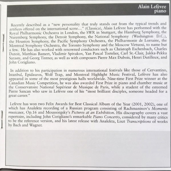 Alain Lefèvre , Orchestre Symphonique De Québec , Yoav Talmi - Mathieu / Addinsell / Gershwin - Concerto De Québec / Warsaw Concerto / Concerto En Fa / In F | Analekta (AN 2 9814) - 13