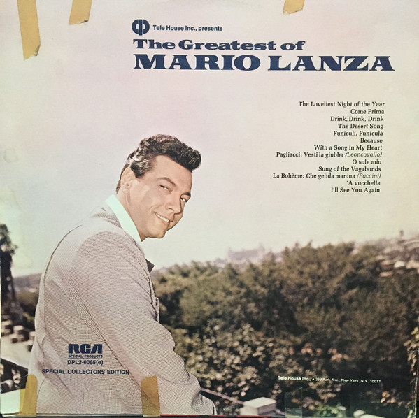baixar álbum Mario Lanza - Tele House Inc Presents The Greatest Of Mario Lanza