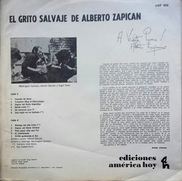 descargar álbum Alberto Zapican - El Grito Salvaje De Alberto Zapican